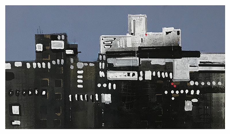 De stad bij nacht III 20x30cm *